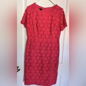 Talbots hot pink embroidered dress size 10